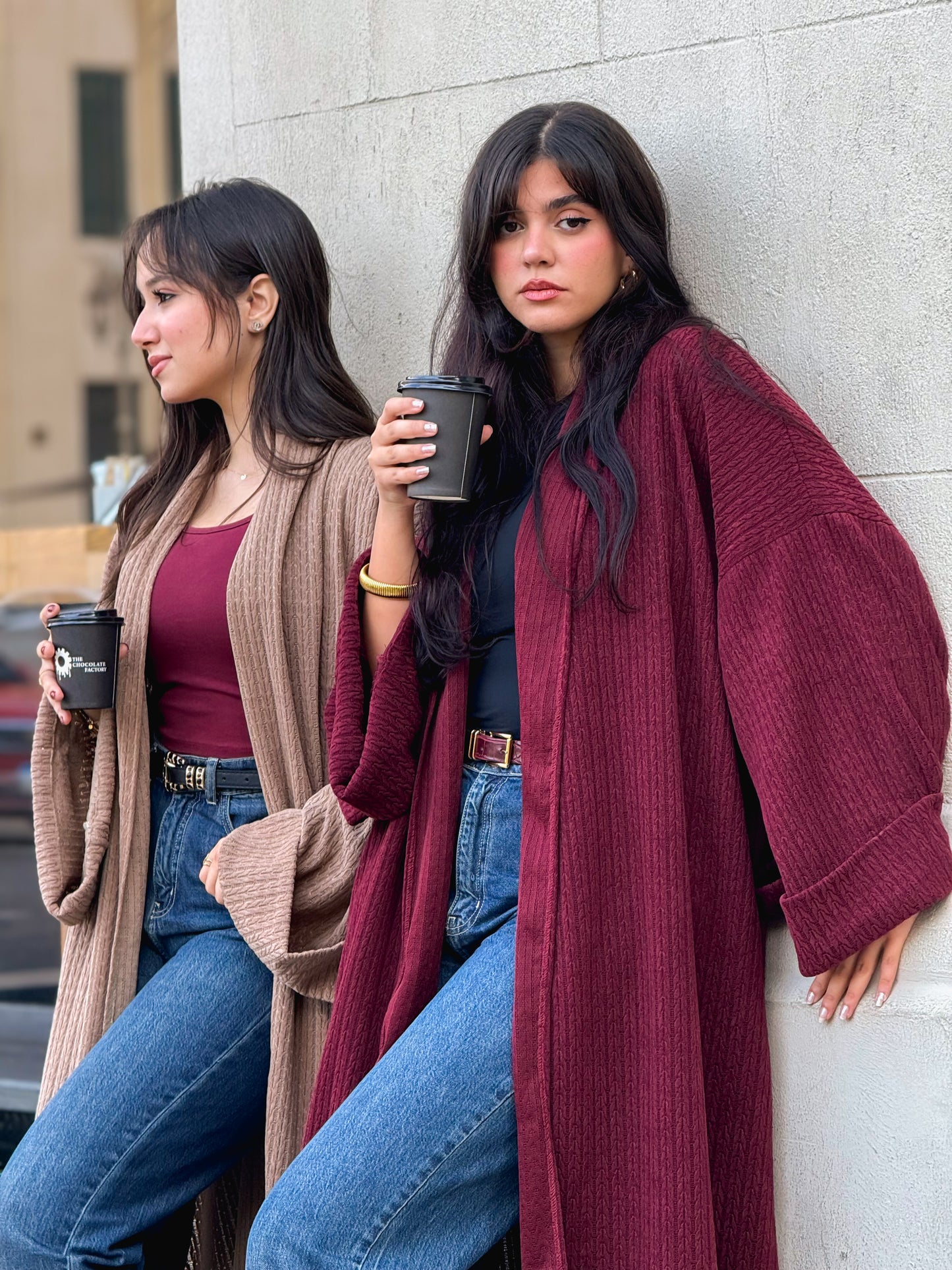 Wool Knitted Cardigan in Beige