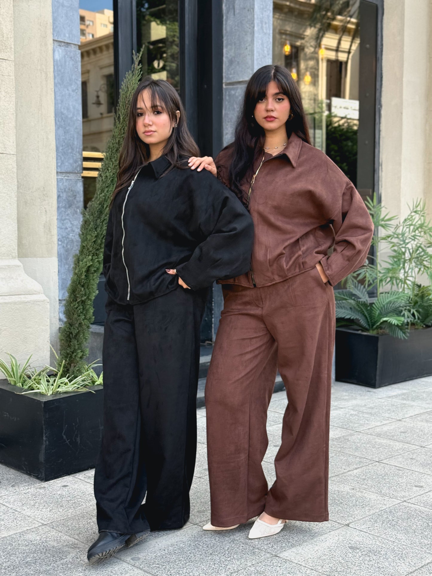 suede set in chocolate