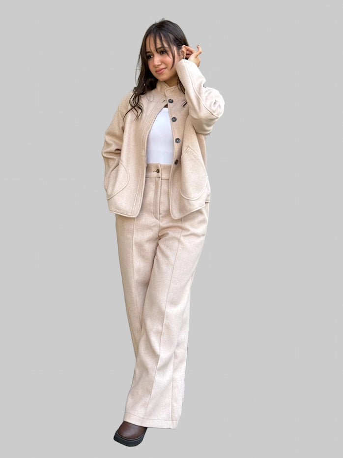 beige wool set