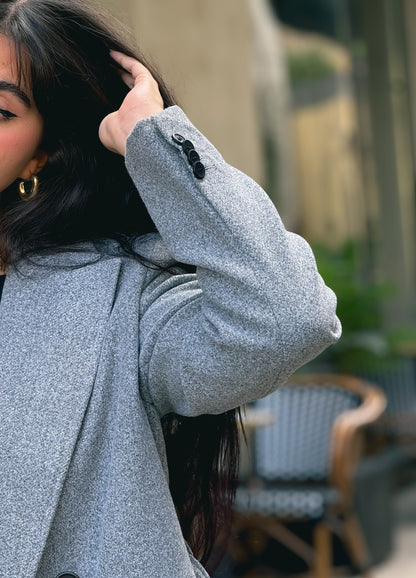 longline smart coat in gray