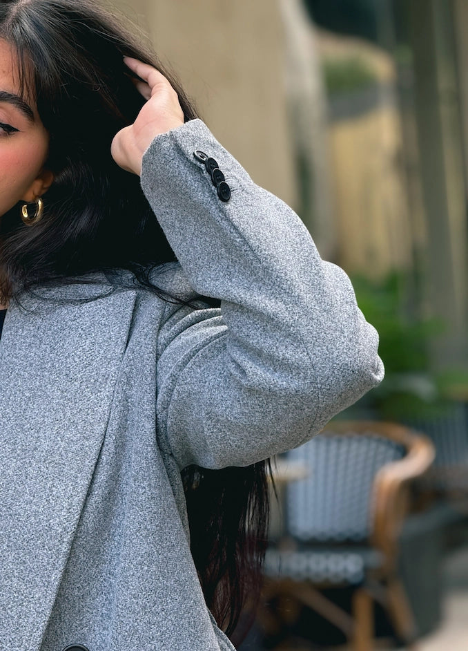 longline smart coat in gray