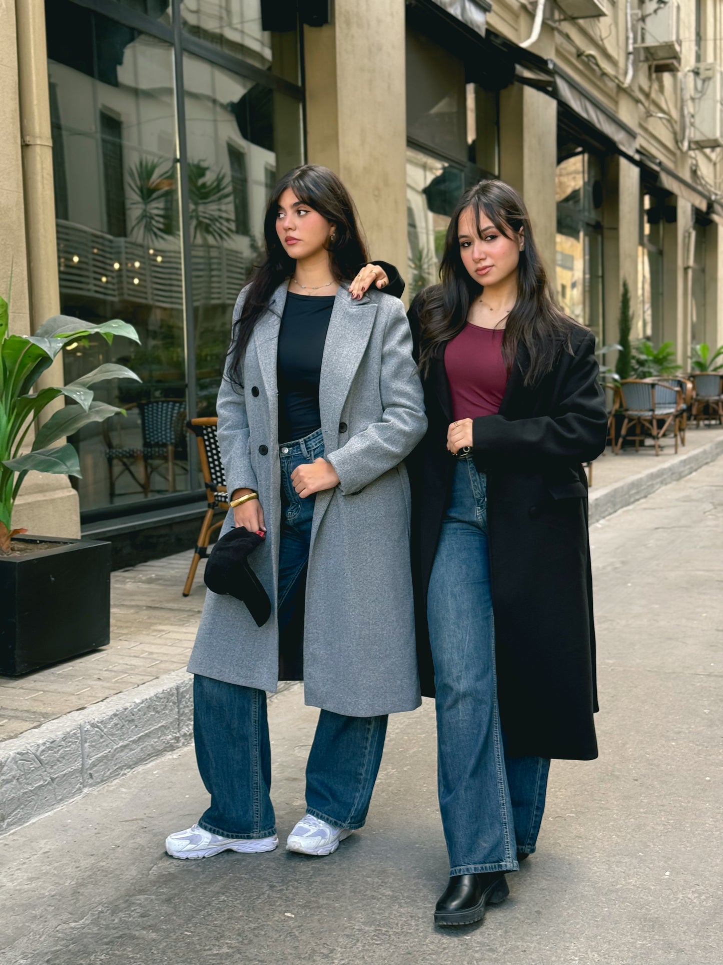 longline smart coat in gray