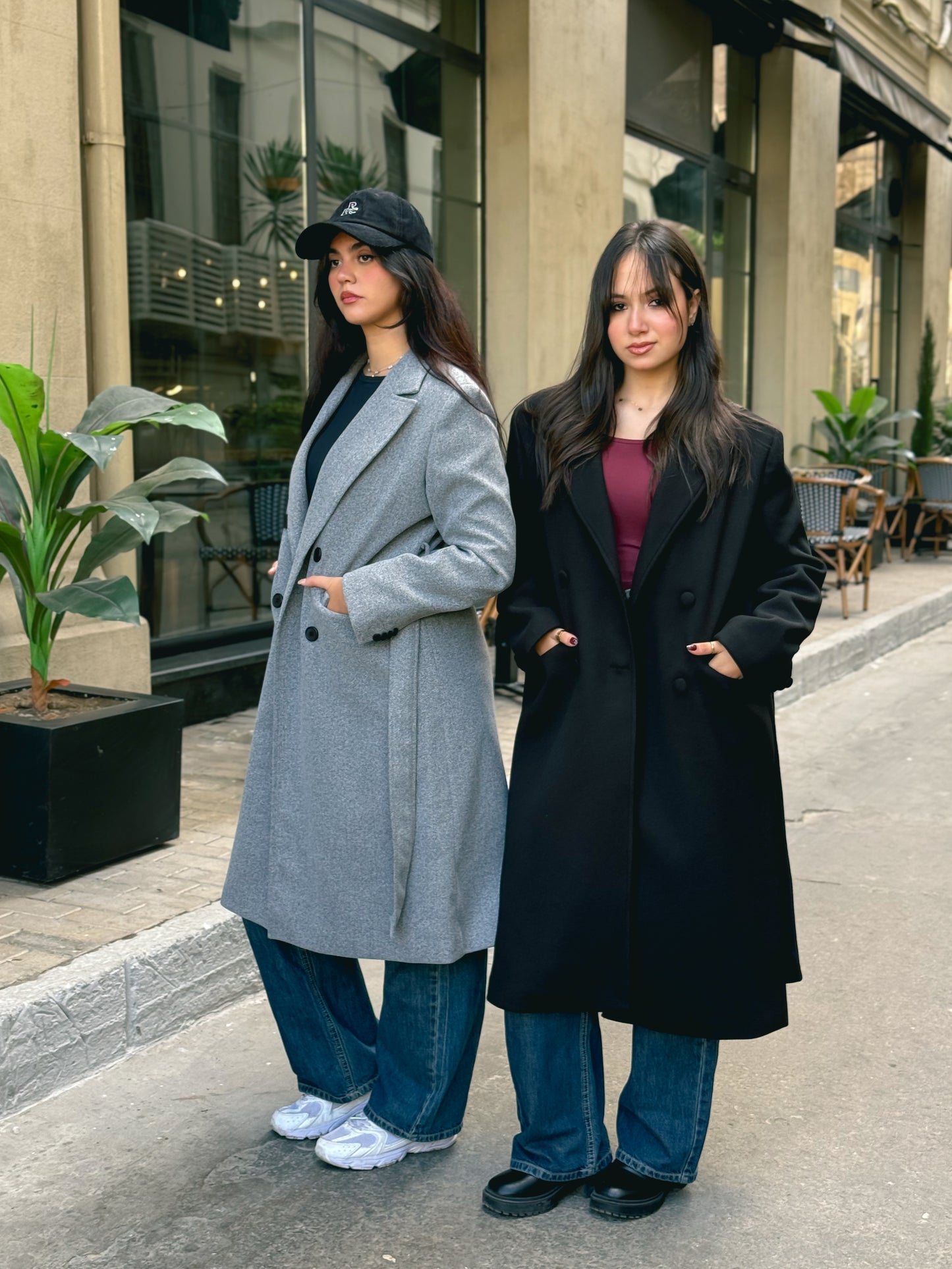 longline smart coat in gray