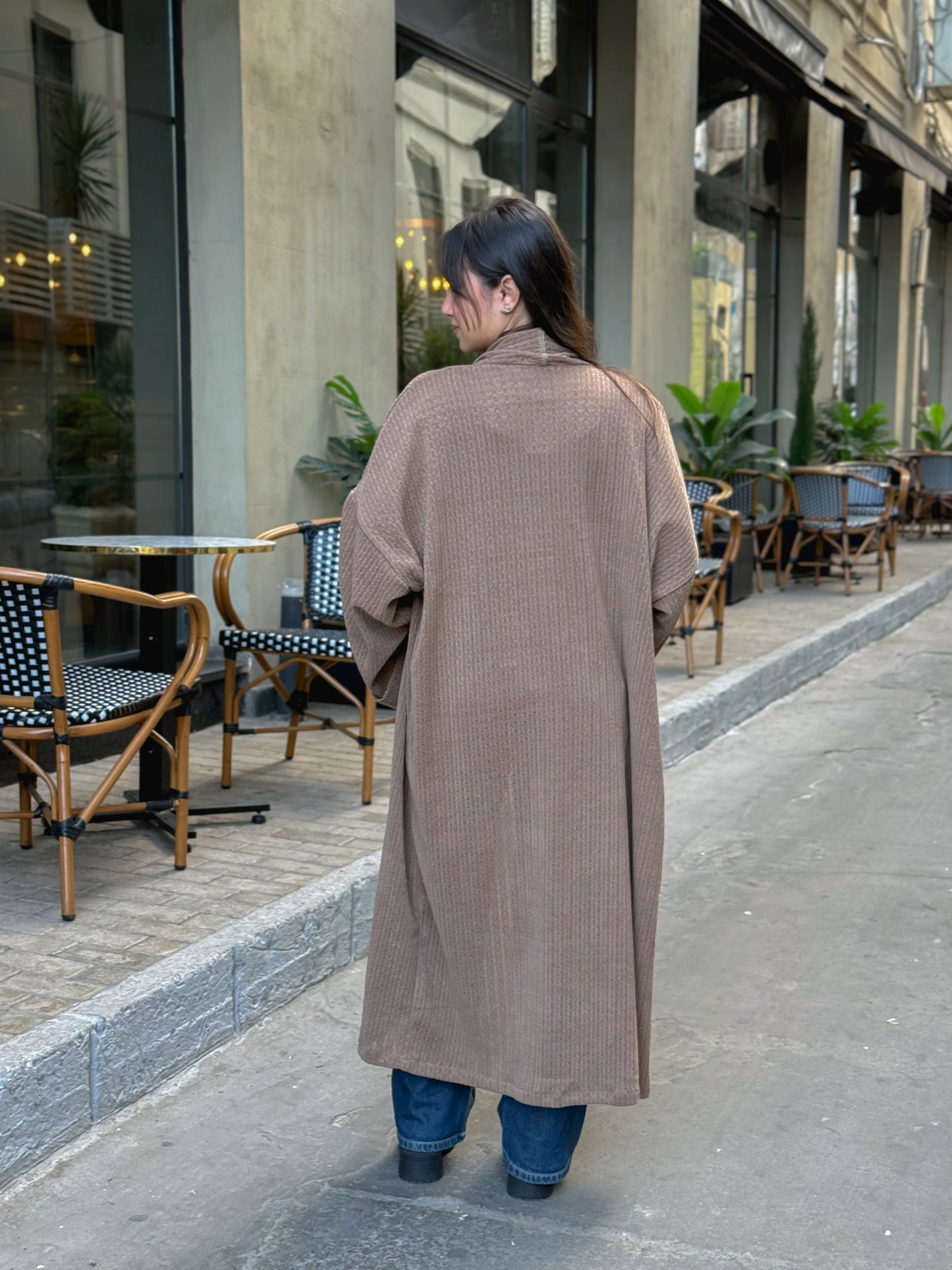 Wool Knitted Cardigan in Beige