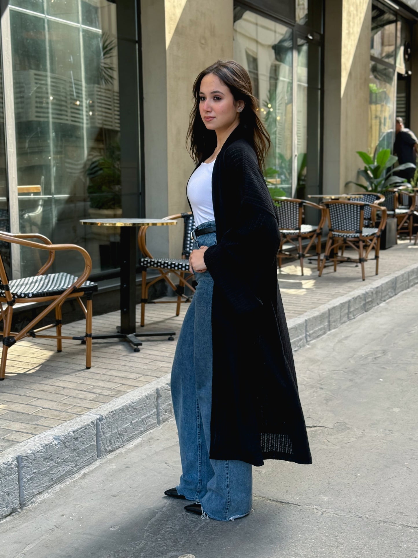 Wool Knitted Cardigan in black