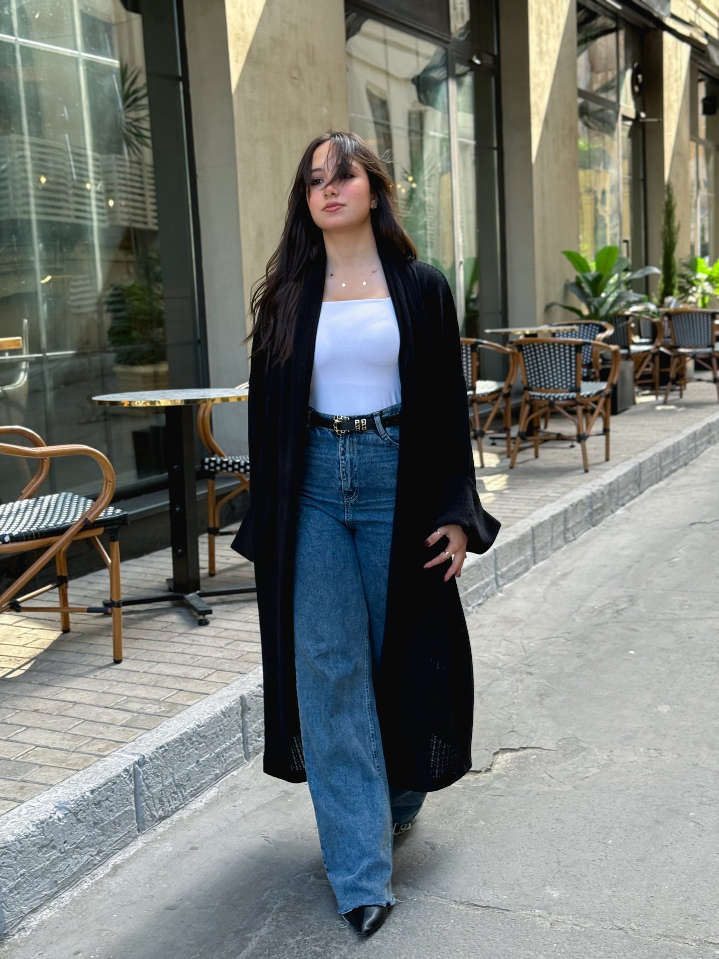 Wool Knitted Cardigan in black