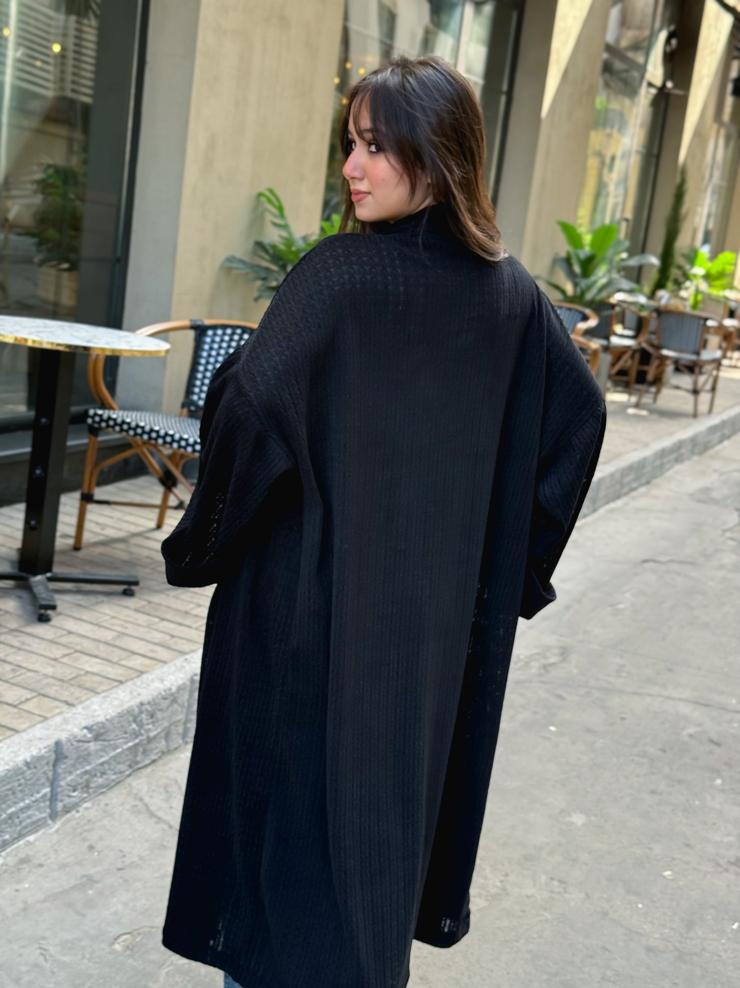 Wool Knitted Cardigan in black