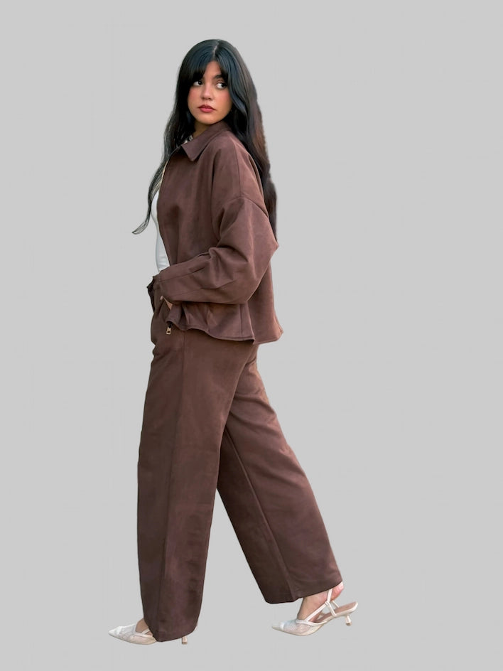 suede set in chocolate