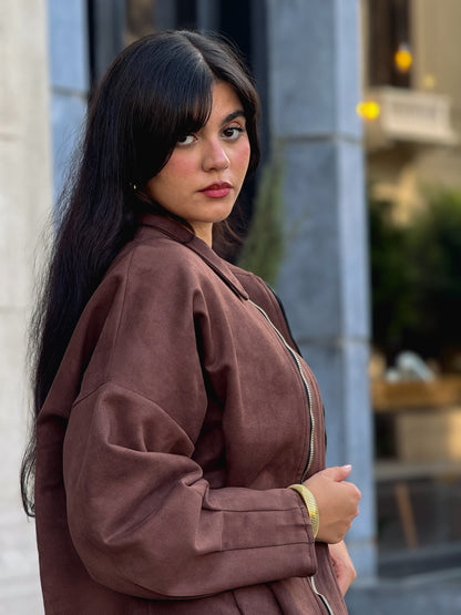 Suede Jacket in chocolate