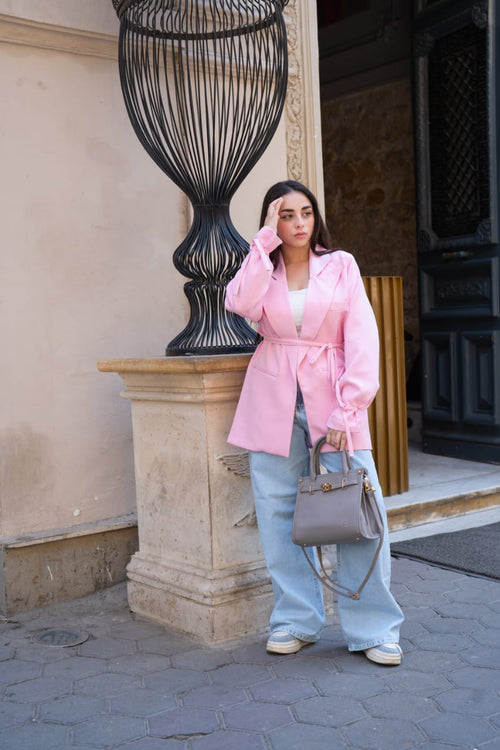 Cotton Candy Tie-Waist Blazer