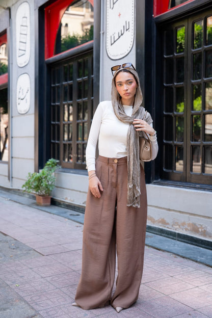 Mocha Drift Linen Pants