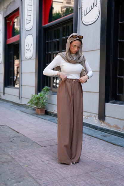 Mocha Drift Linen Pants