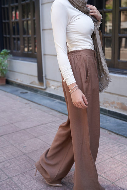 Mocha Drift Linen Pants