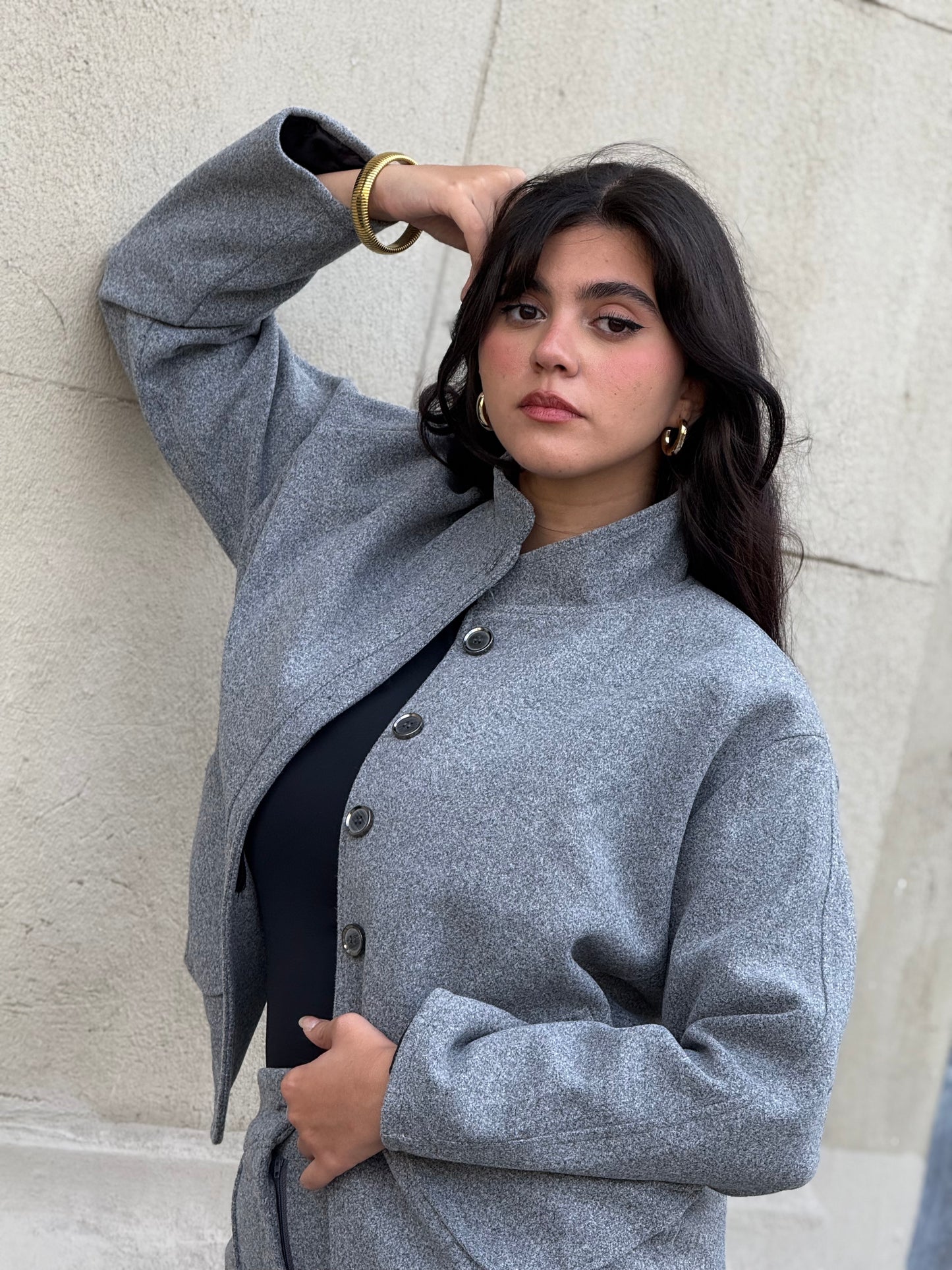 Wool jacket in gray