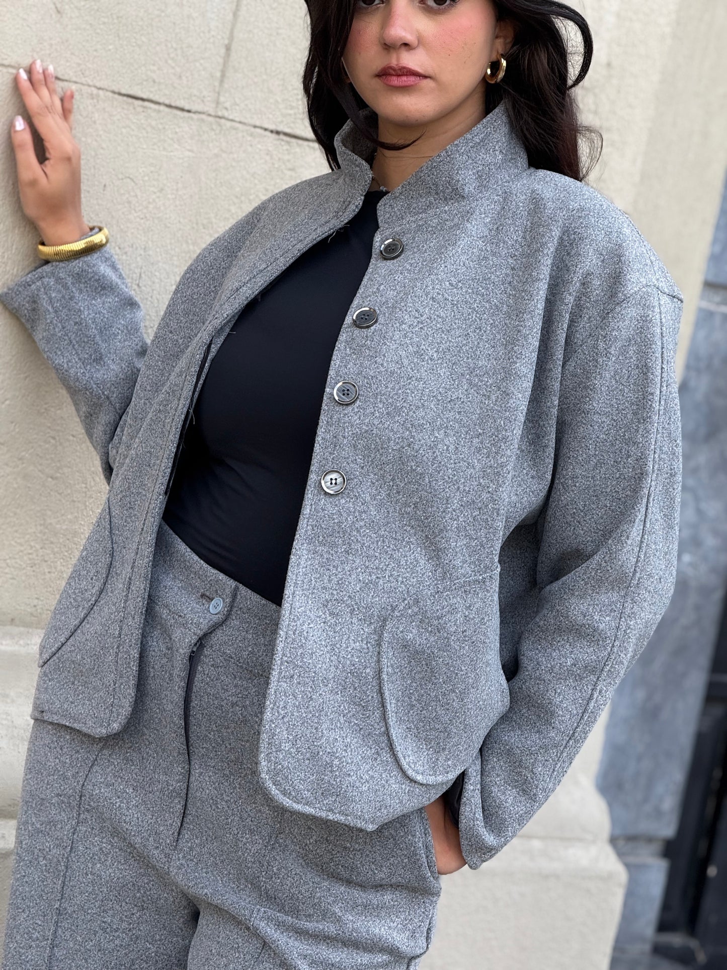 Wool jacket in gray
