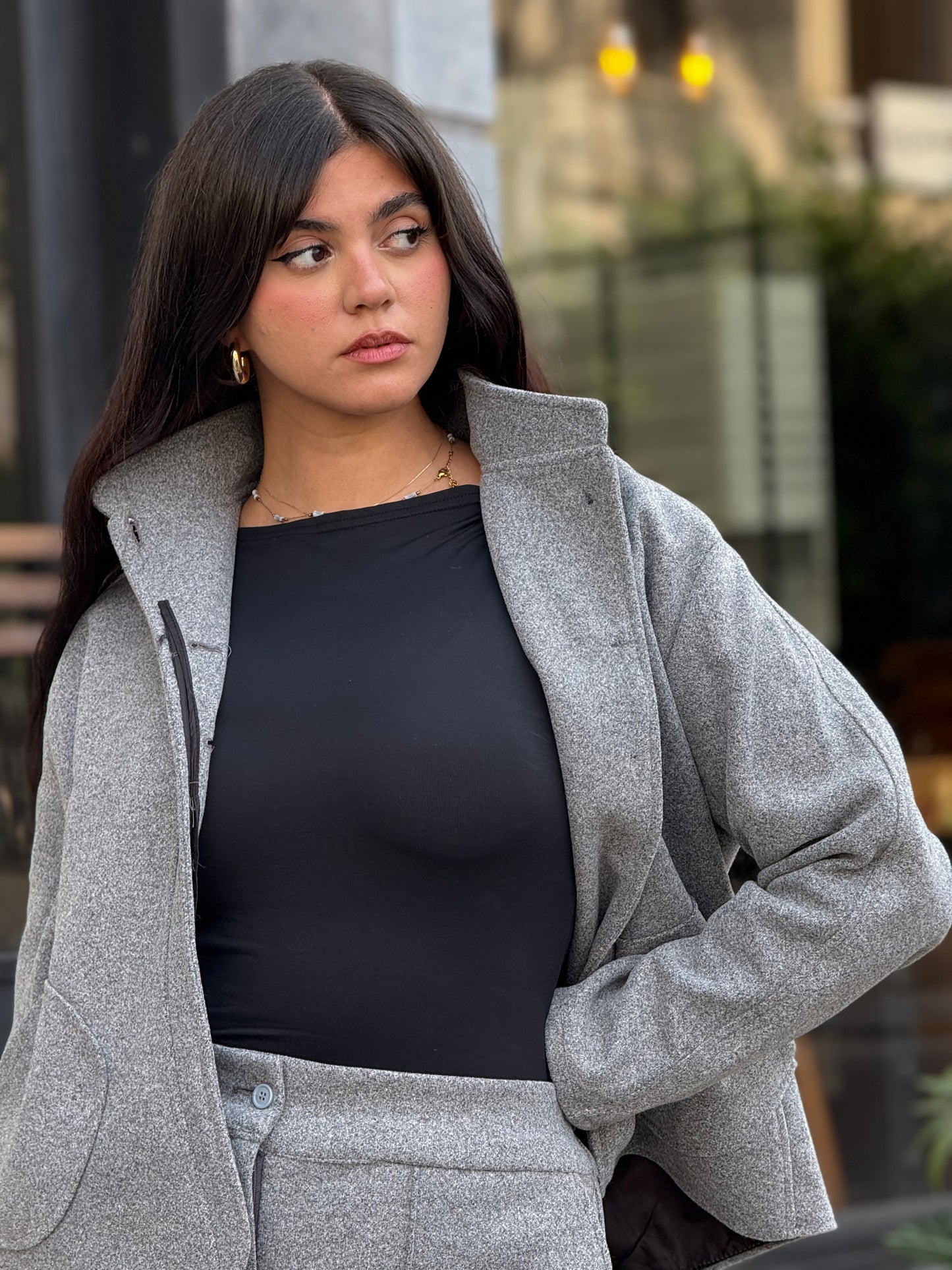Wool jacket in gray